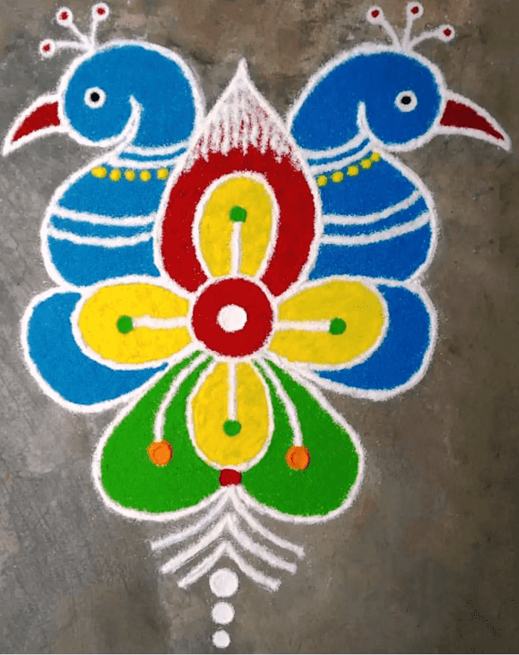 Graceful Mayur Rangoli