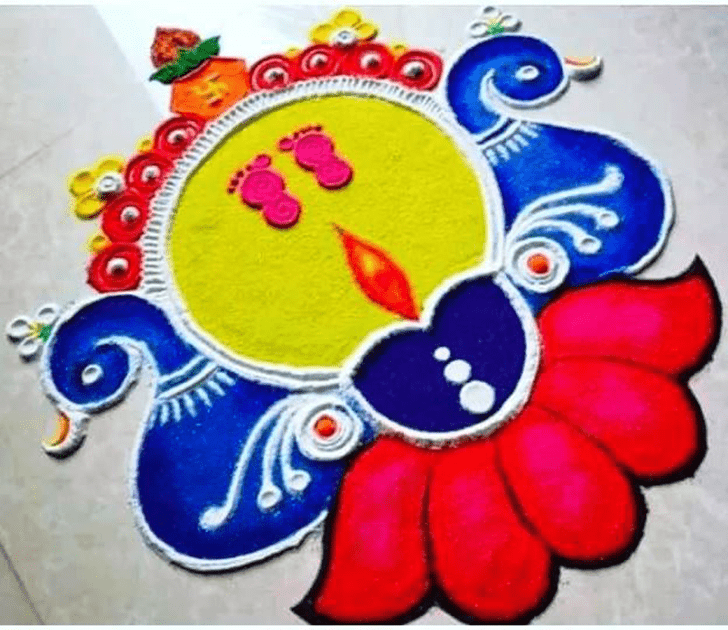 Awesome Mayur Rangoli