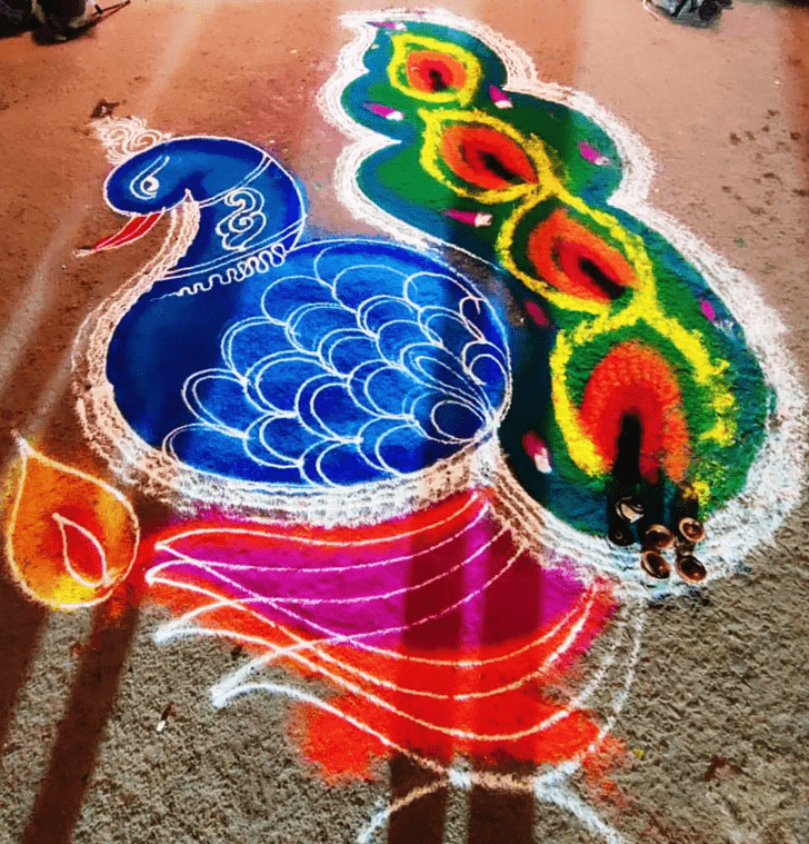 Magnetic Mayur Rangoli