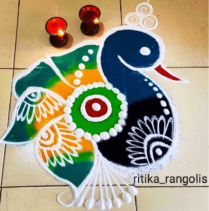 Magnificent Mayur Rangoli