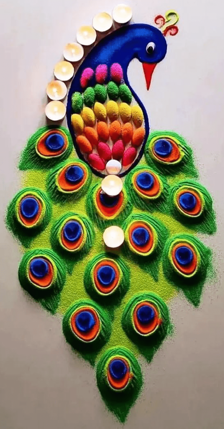 Marvelous Mayur Rangoli