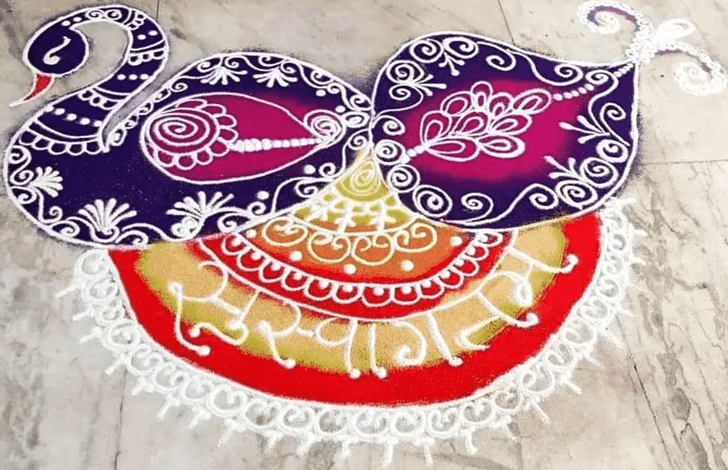 Pleasing Mayur Rangoli