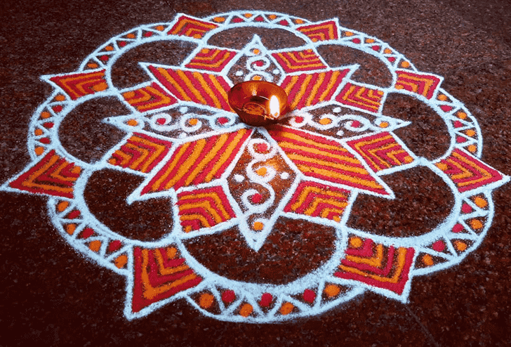 Admirable Meena Sankranti Rangoli Design