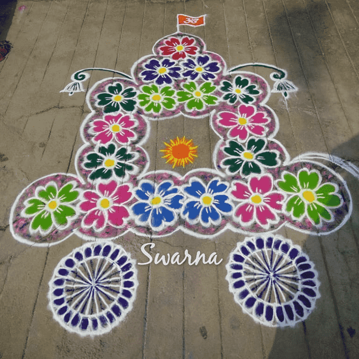 Slightly Meena Sankranti Rangoli