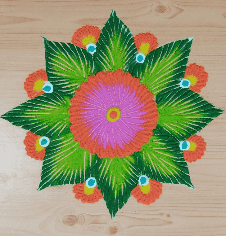 Wonderful Meena Sankranti Rangoli Design