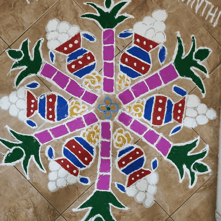 Beauteous Mesha Sankranti Rangoli