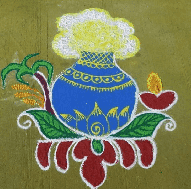 Charming Mesha Sankranti Rangoli