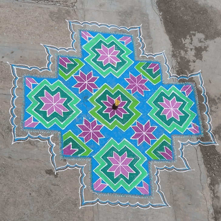 Elegant Mesha Sankranti Rangoli