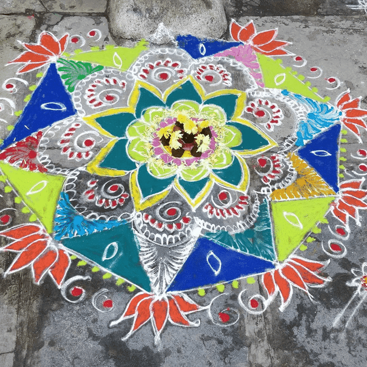 Exquisite Mesha Sankranti Rangoli