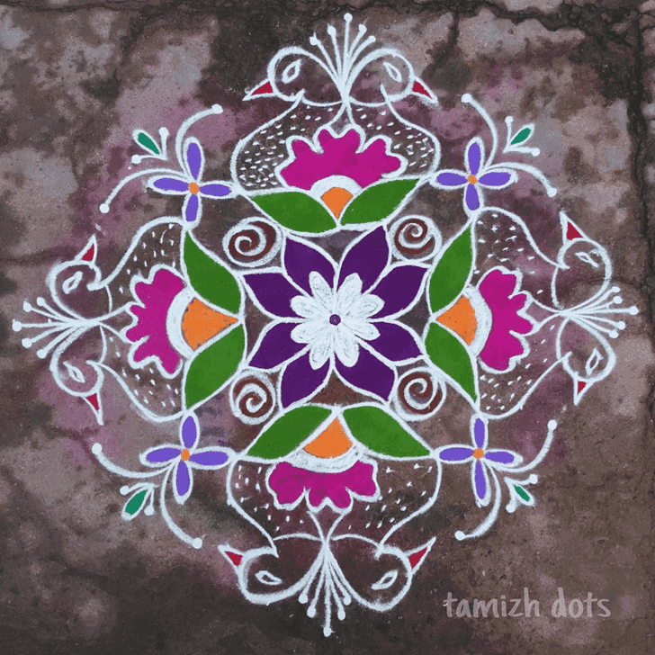 Pleasing Mesha Sankranti Rangoli