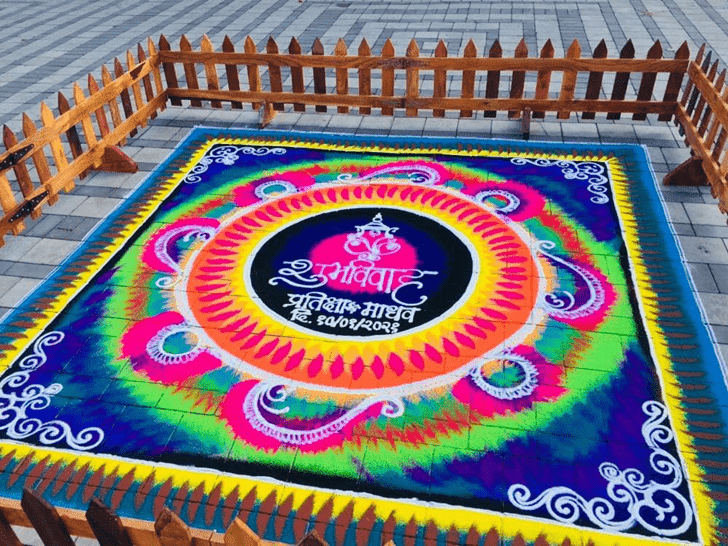 Wonderful Mesha Sankranti Rangoli Design