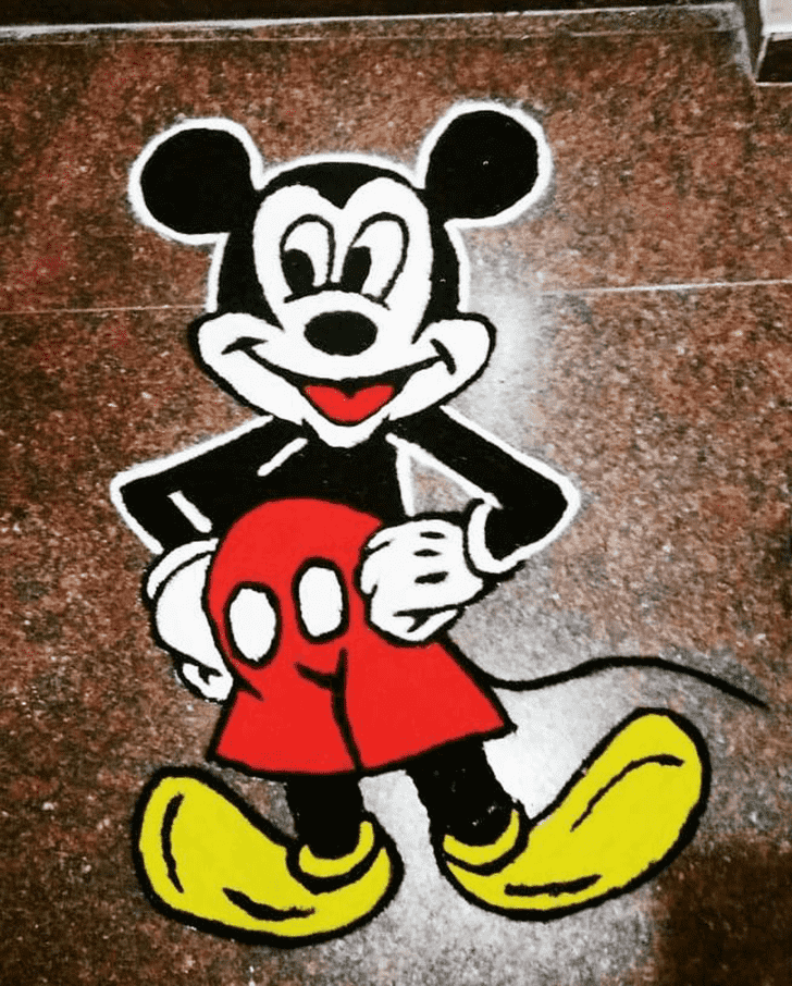 Comely Mickey Mouse Rangoli