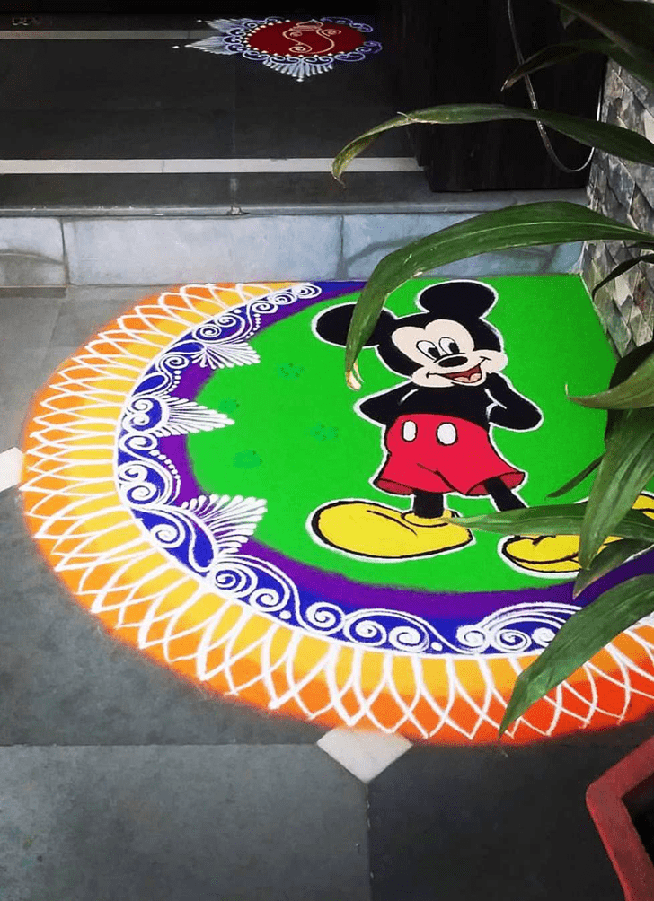 Dazzling Mickey Mouse Rangoli