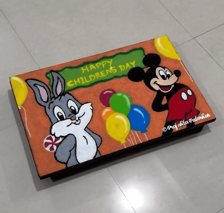 Elegant Mickey Mouse Rangoli