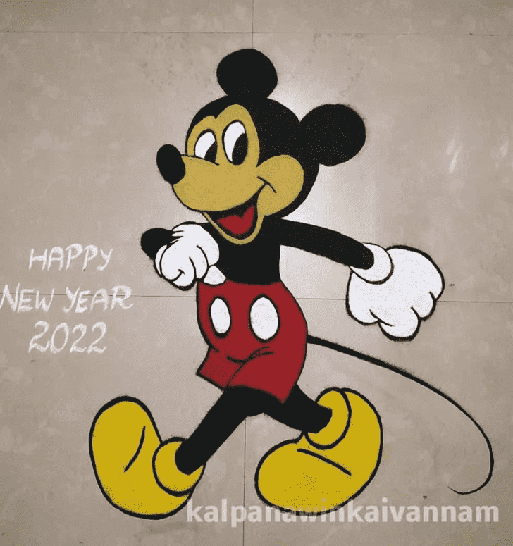 Enthralling Mickey Mouse Rangoli