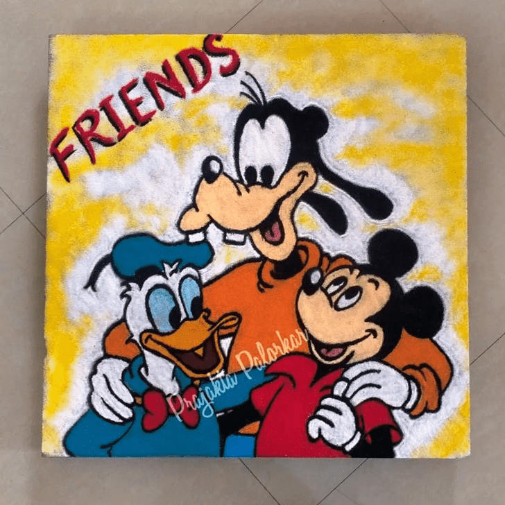 Enticing Mickey Mouse Rangoli