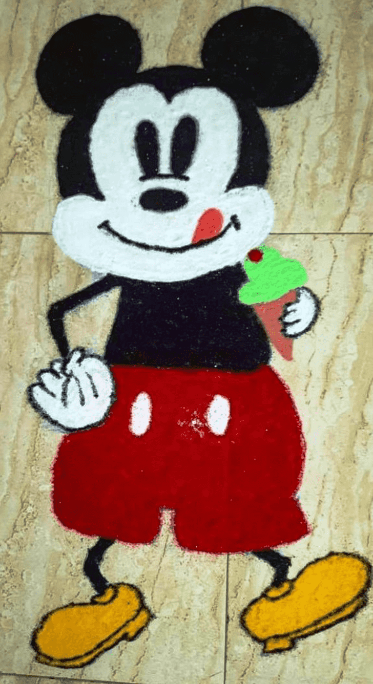 Fetching Mickey Mouse Rangoli