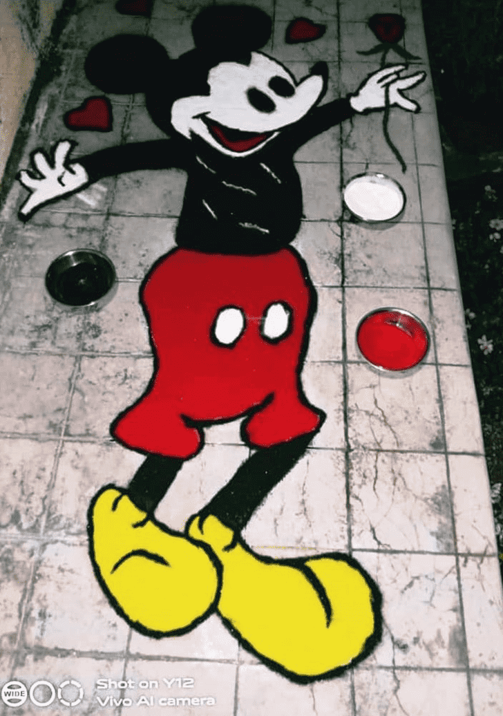 Gorgeous Mickey Mouse Rangoli