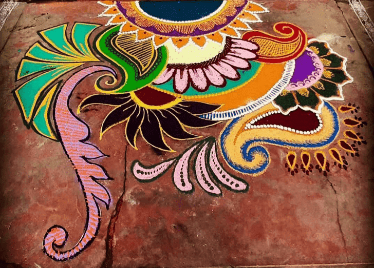 Admirable Mithuna Sankranti Rangoli Design