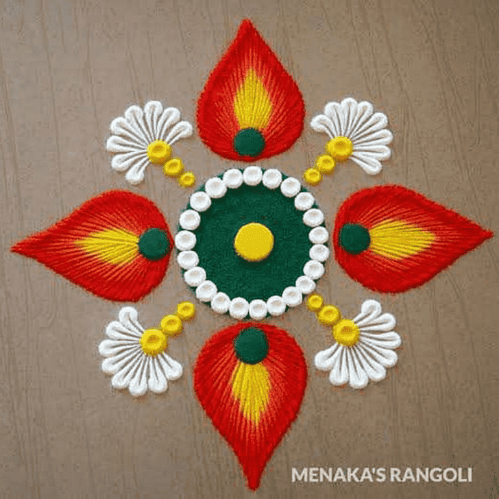 Wonderful Mithuna Sankranti Rangoli Design