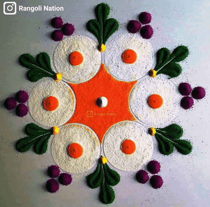 Delicate Mokshda Ekadashi Rangoli