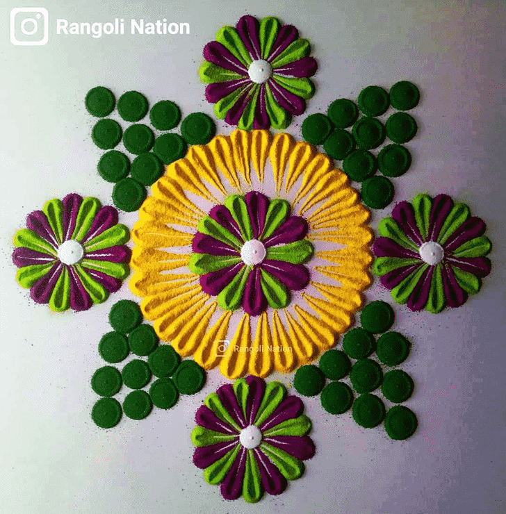 Delightful Mokshda Ekadashi Rangoli