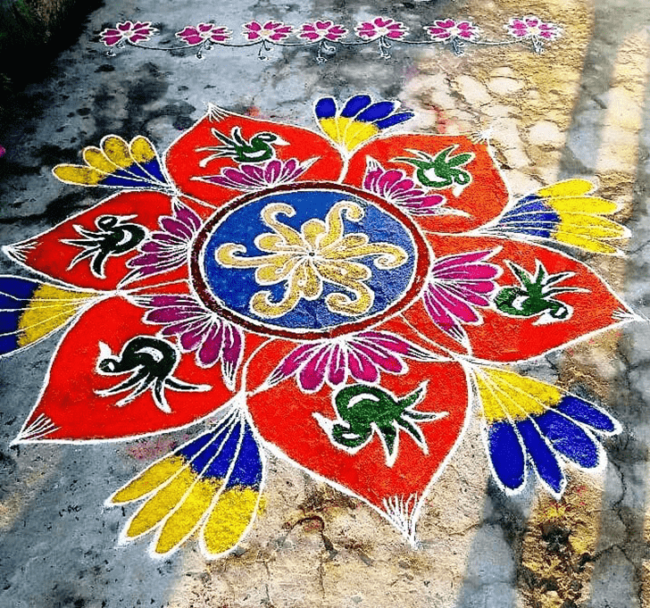 Fine Mokshda Ekadashi Rangoli