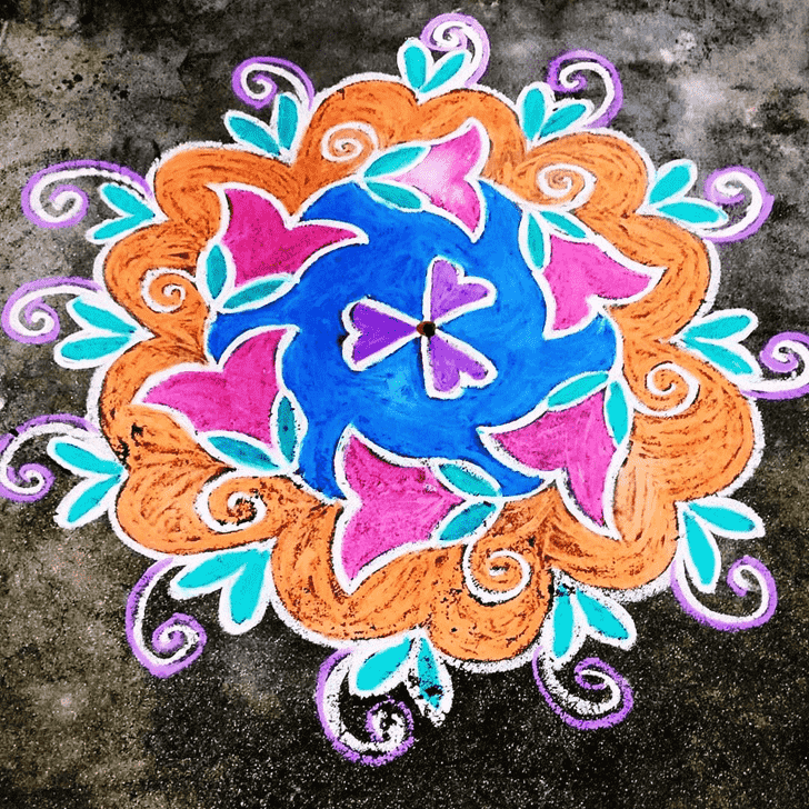 Nice Mokshda Ekadashi Rangoli