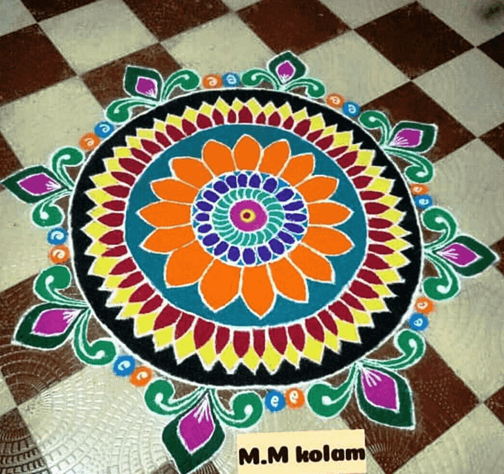 Pleasing Mokshda Ekadashi Rangoli