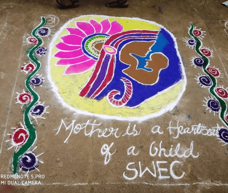 Lovely Mother Rangoli Design