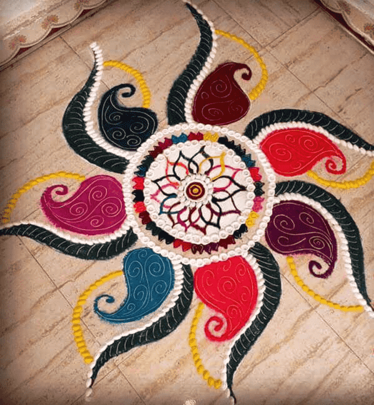 Dazzling Navpatrika Puja Rangoli