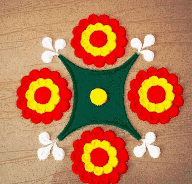 Delicate Navpatrika Puja Rangoli