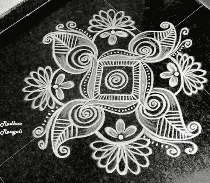 Good Looking Navpatrika Puja Rangoli