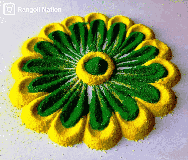 Lovely Navpatrika Puja Rangoli Design