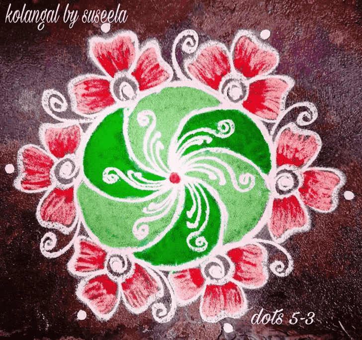 Pretty Navpatrika Puja Rangoli