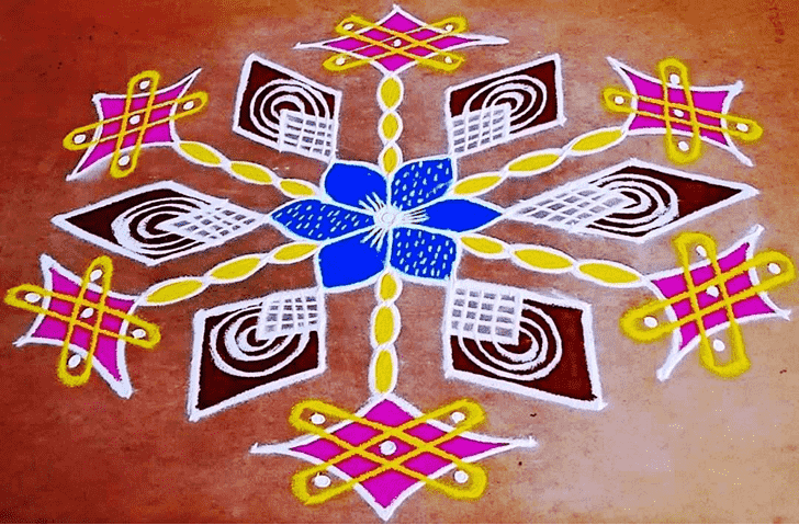 Slightly Navpatrika Puja Rangoli