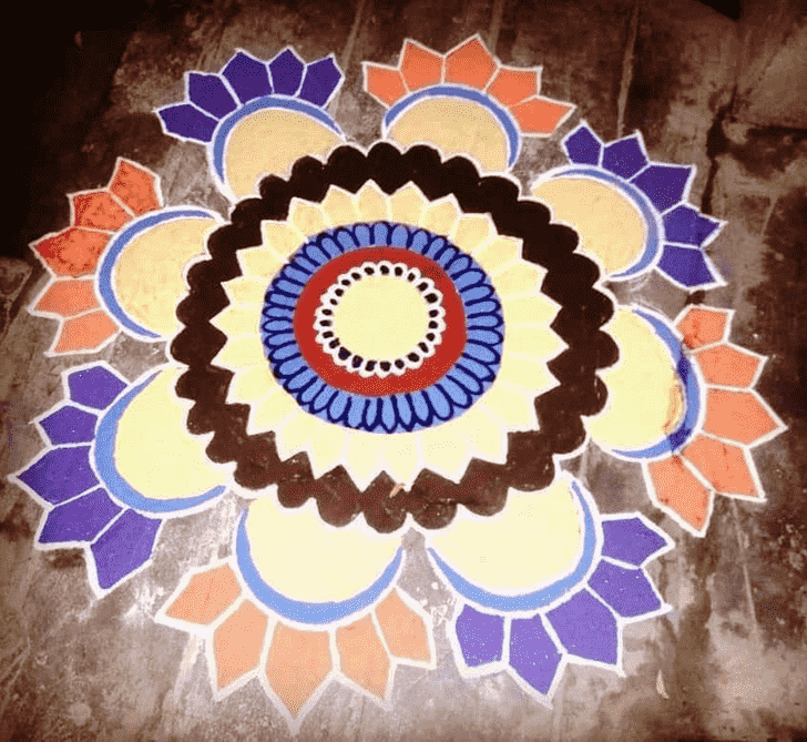 Superb Navpatrika Puja Rangoli