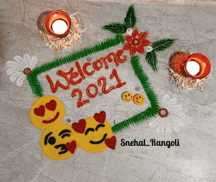 Mesmeric New Year Rangoli