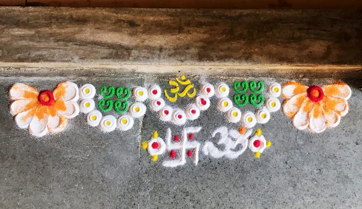 Comely Om Rangoli