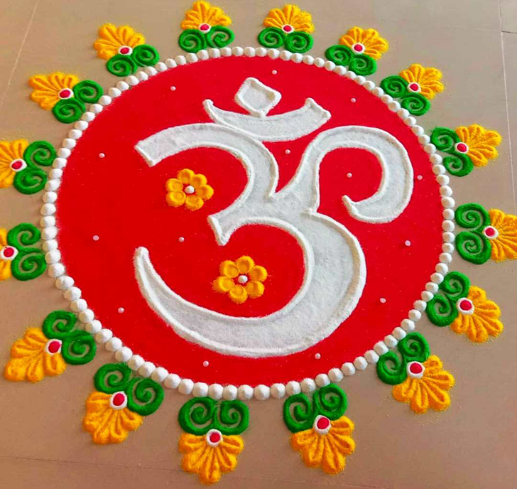 Dazzling Om Rangoli