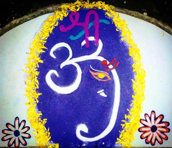 Delightful Om Rangoli