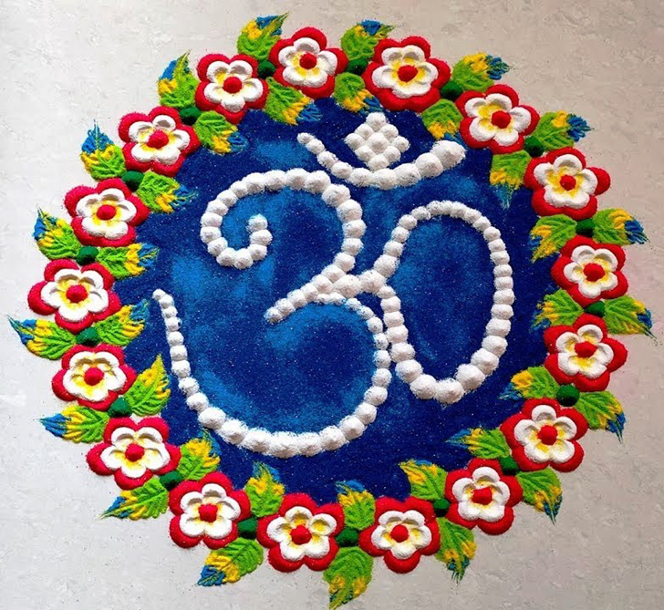 Inviting Om Rangoli