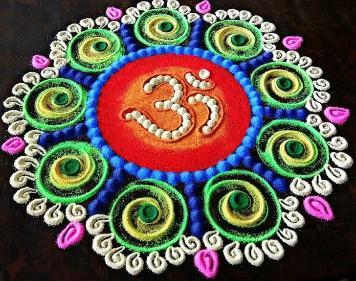 Lovely Om Rangoli Design