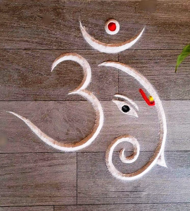 Radiant Om Rangoli