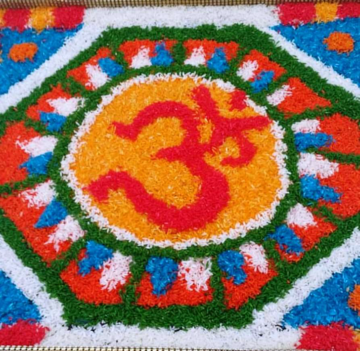 Wonderful Om Rangoli Design