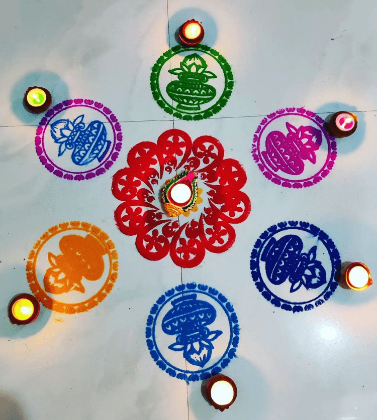 Wonderful Papankusha Ekadashi Rangoli Design