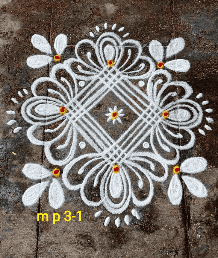 Delicate Parama Ekadashi Rangoli