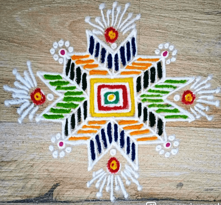 Comely Parivartini Ekadashi Rangoli