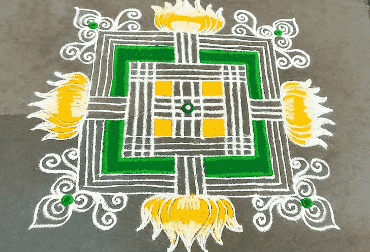 Graceful Parsva Ekadashi Rangoli