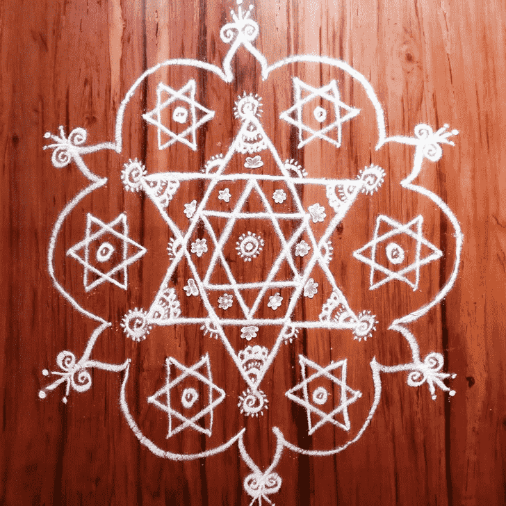 Lovely Parsva Ekadashi Rangoli Design